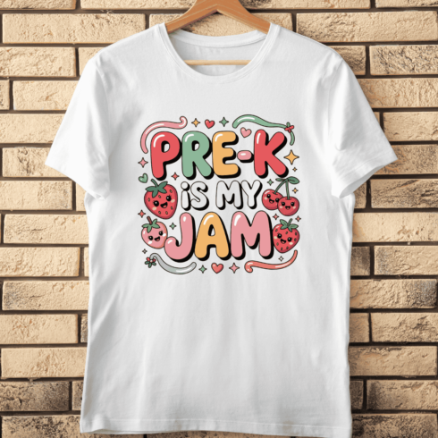 Pre-K is My Jam with Cute Fruits T-Shirt Design cover image.