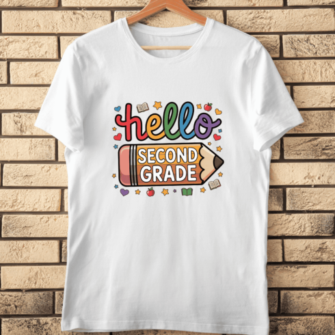 2nd Grade Students Typography T-Shirt Design cover image.
