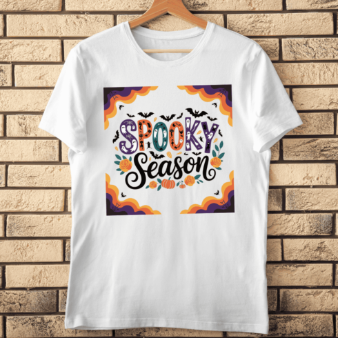 Whimsical Spooky Season Spooky Frame T-shirt Design cover image.