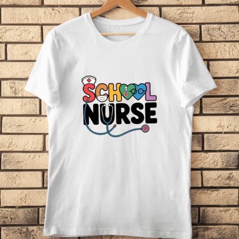 School Nurse PNG T-Shirt Design cover image.