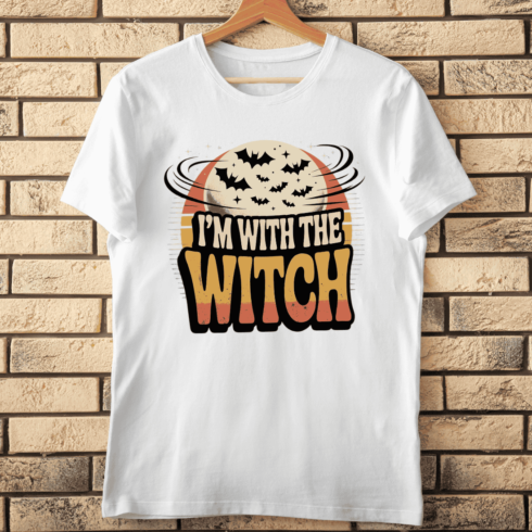 I'm with the Witch Retro T-Shirt Design cover image.