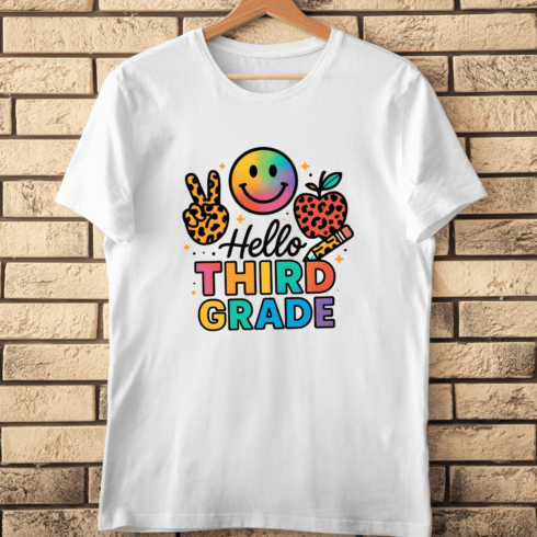Hello Third Grade PNG T-Shirt Design cover image.