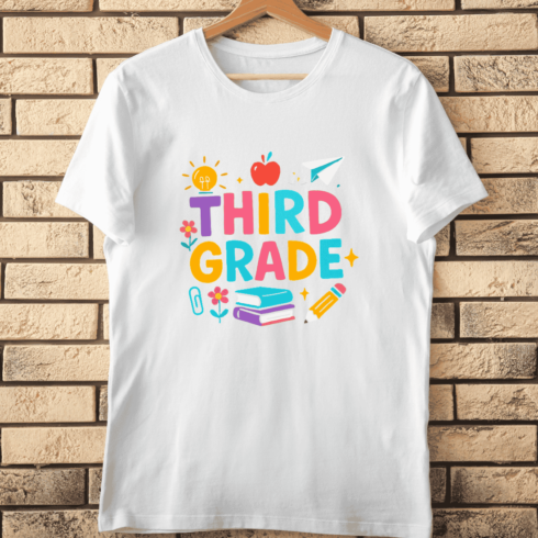 Fun and Playful Third Grade T-Shirt Design cover image.