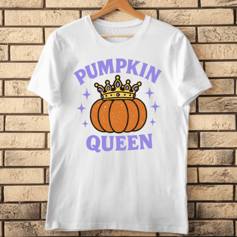 Sparkle Pumpkin Queen T-shirt Design cover image.