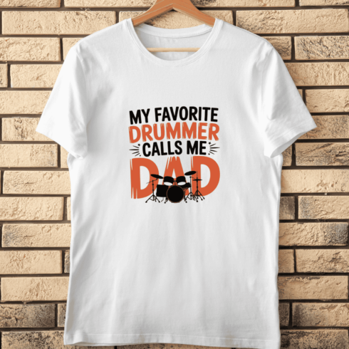 Proud Dad of a Drummer Slogan T-Shirt Design cover image.