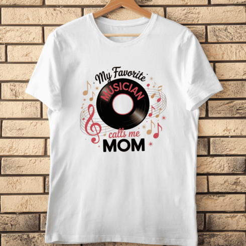 Music-Themed Mom Slogan T-Shirt Design cover image.