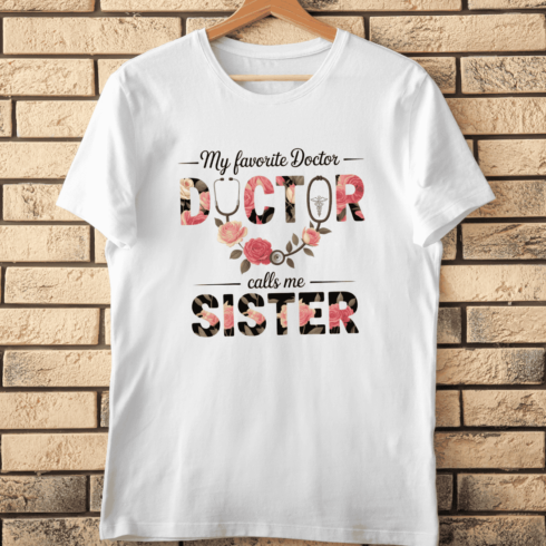 Funny Doctor Sibling T-Shirt Design cover image.