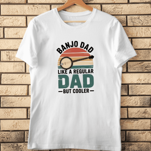 Retro Banjo Dad T-Shirt Design cover image.