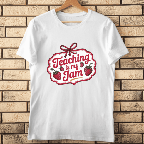 Colorful Teaching is My Jam T-Shirt Design cover image.