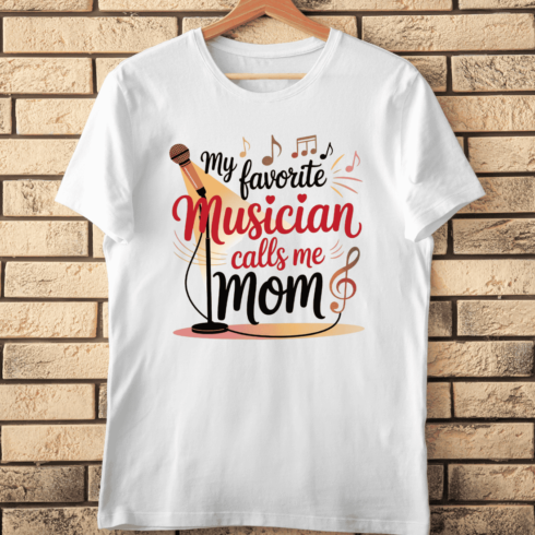 Proud Mom of a Musician T-Shirt Design cover image.