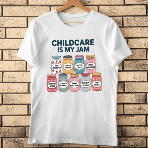 Childcare is My Jam T-Shirt Design cover image.
