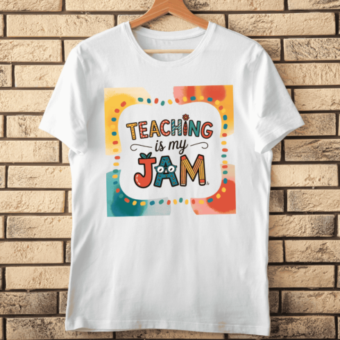 Teaching is My Jam for Teachers and Educators T-Shirt Design cover image.