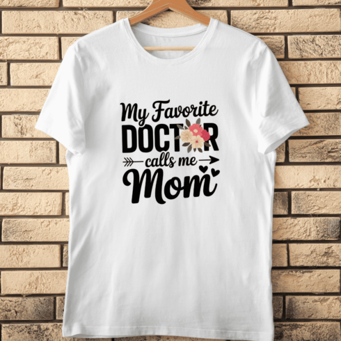 Proud Doctor Mom Floral T-Shirt Design cover image.