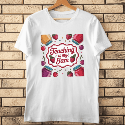 Teaching is My Jam Cute Teacher Appreciation T-Shirt Design cover image.