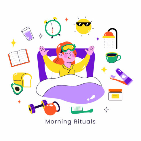 10 Daily Morning Rituals Illustration cover image.