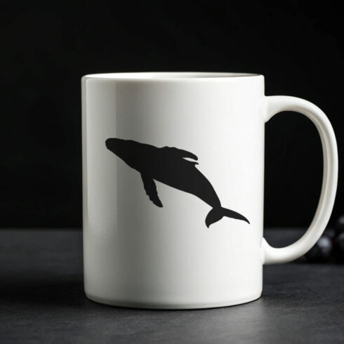 Whale Silhouette Vector Set – Humpback Whale Tail and Swimming Pose Illustrations for Marine Life and Ocean Design cover image.