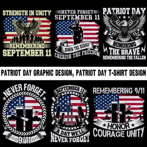 Patriot Day graphic design, Patriot Day t-shirt design cover image.