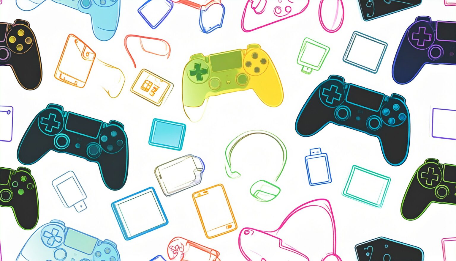 Video Game Controller Background – Gadgets Seamless Pattern - MasterBundles