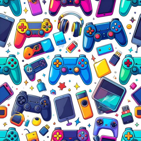 Video Game Controller Background – Gadgets Seamless Pattern cover image.