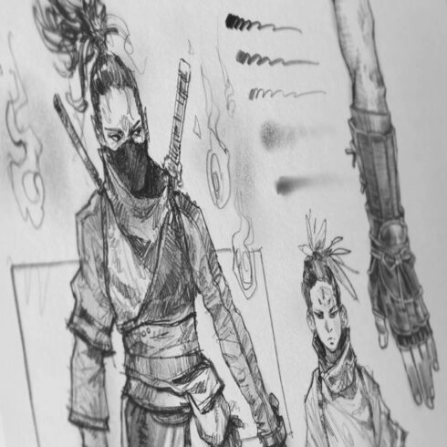 Sketch Pencil Brushes for Procreate, Photoshop, CSP cover image.