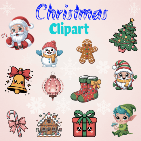 Christmas Cartoon Clipart for t-shirt &Merchandise cover image.