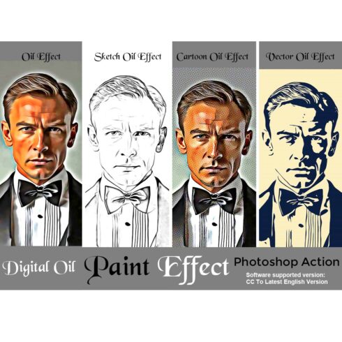 Digital Oil Paint Effect Photoshop Action cover image.