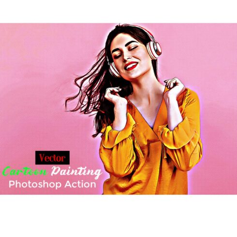 Vector Cartoon Painting Photoshop Action cover image.
