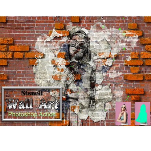 Stencil Wall Art Photoshop Action cover image.