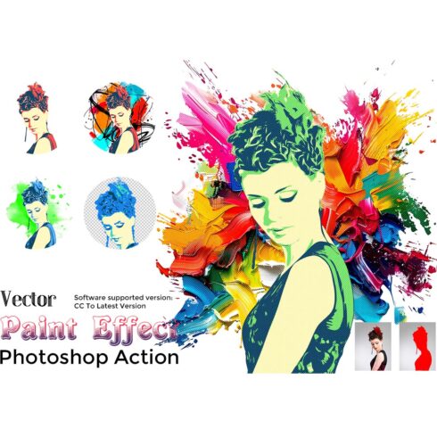 Vector Paint Effect Photoshop Action cover image.