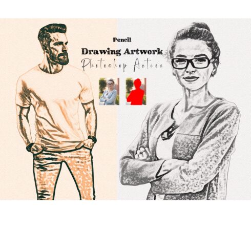 Pencil Drawing Artwork Photoshop Action cover image.