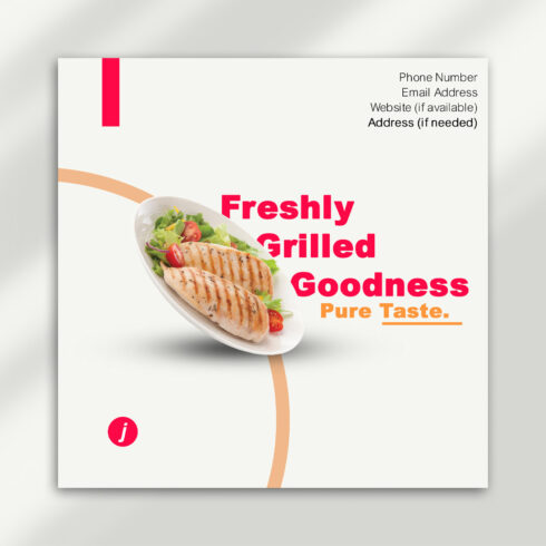 Fresh Grilled Chicken Food Banner PSD Template cover image.