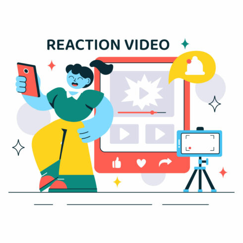 10 Social Media Reaction Video Illustration cover image.