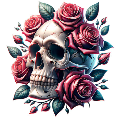 Floral Skull Decorative Design Set 6 Unique Illustrations cover image.
