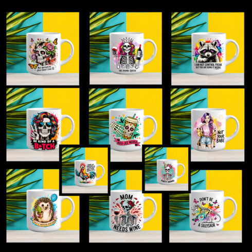 13 print Ready Design Sarcastic And Funny Mug Wrap Bundle Sublimation Design Bundle cover image.