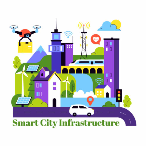 10 Smart City Infrastructure Illustration cover image.