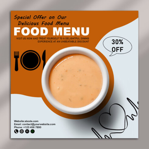 Special Offer Food Menu Poster PSD Template cover image.