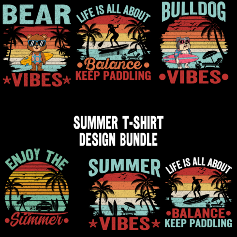 Summer T-shirt Design Bundle cover image.
