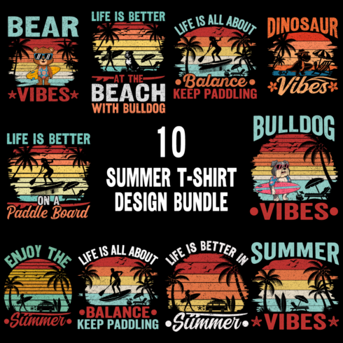 Summer T-shirt Design Bundle cover image.