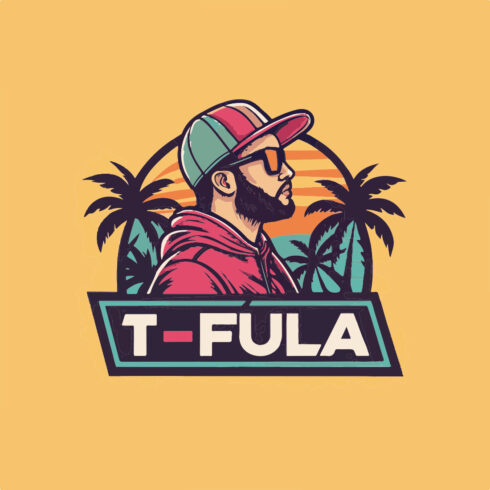 T-FULA Urban Streetwear Logo – Retro Sunset Style with Cool Male Profile cover image.