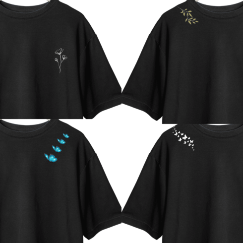 13 black simple minimalist T-shirt Designs cover image.