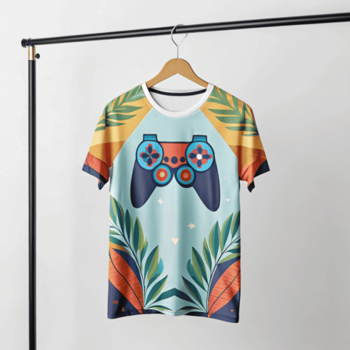 Game Over Retro Gaming T-Shirt Mockup cover image.