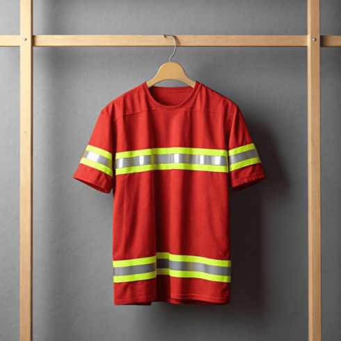 Premium Firefighter Uniform T-Shirt Mockup cover image.