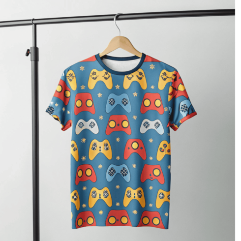 Game Over Retro Gaming T-Shirt Mockup cover image.