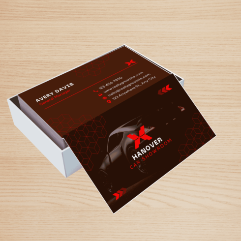 Founder & CEO business card for car showroom cover image.