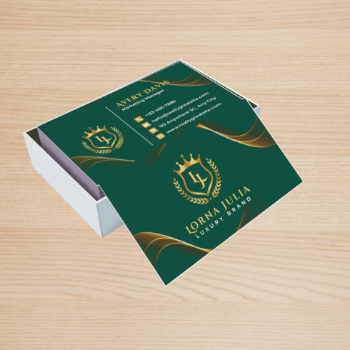 Luxury Brand Curator business card cover image.