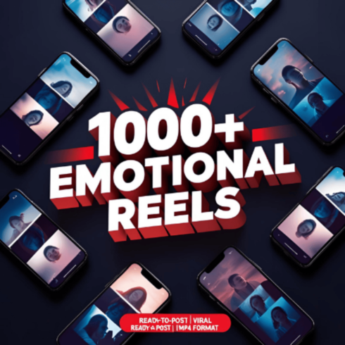 1000+ Emotional Reels Bundle | Heart Touching Sad Love Breakup Emotional Video Reels for Social Media Content Creators cover image.