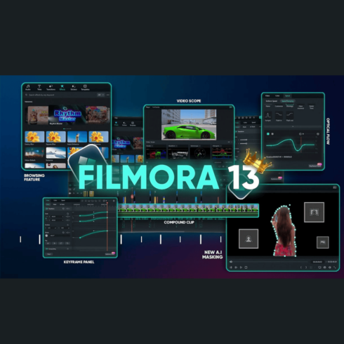 Filmora 13 Lifetime + 2000 AI Credits (Windows / Mac) cover image.