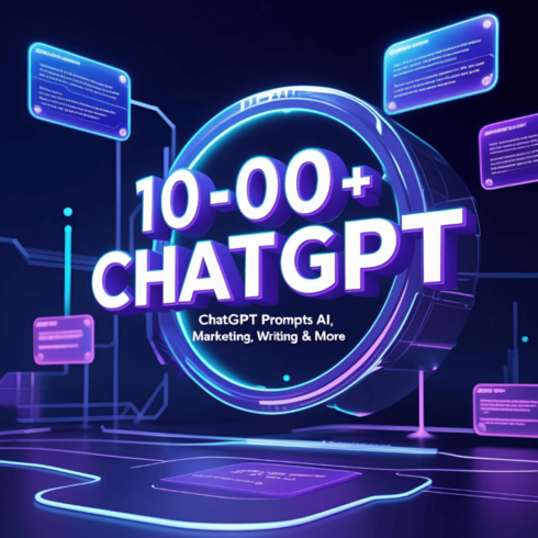 10,000+ ChatGPT Prompts Mega Bundle | Ultimate Prompt Library for Content Creation, Marketing, SEO, Business & More cover image.
