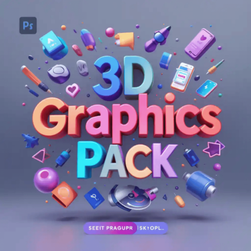 3D Graphic Pack | 5000+ High-Resolution 3D Elements, Icons, Shapes & Backgrounds | Commercial Use cover image.