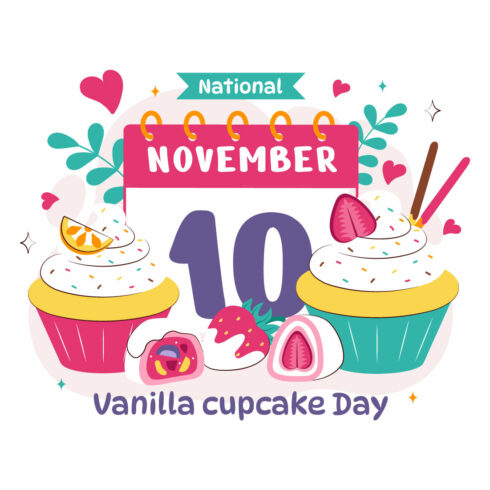 10 National Vanilla Cupcake Day Illustration cover image.